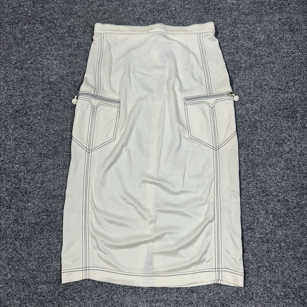 Vintage GIANNI VERSACE Couture Skirt Knee Length White 90s NWT VTG $725 Italy